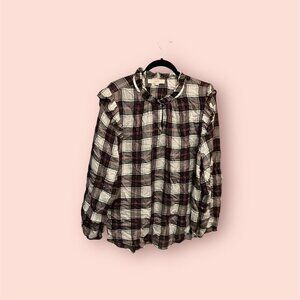 Plaid Ruffled Blouse